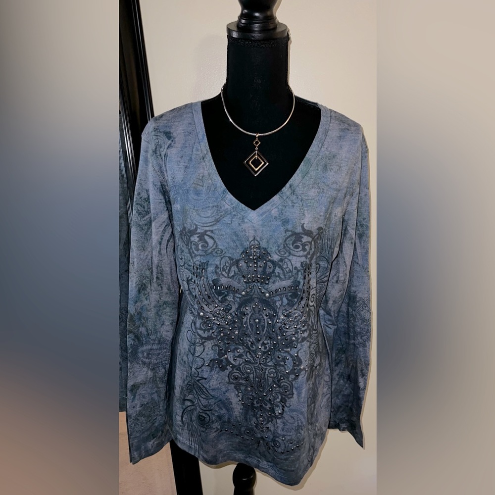 Green Source Blue Crown Monarchy Blingy Shirt
